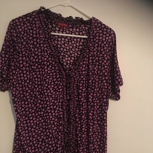 Cute Merona ruffle front polka dot top